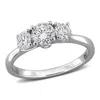 Created Forever 1 3/4ct Tw Lab Grown Diamond 3-stone Engagement Ring In Sterling Silver In White