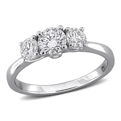Created Forever 1 3/4ct Tw Lab Grown Diamond 3-stone Engagement Ring In Sterling Silver In ["white"]