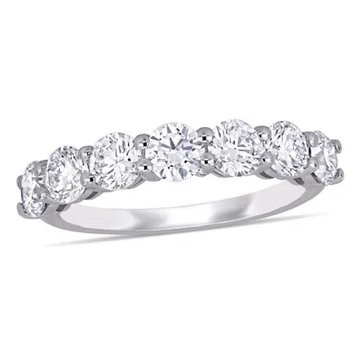 Created Forever 1 3/4ct Tw Lab-grown Diamond Semi-eternity Anniversary Band In 14k White Gold