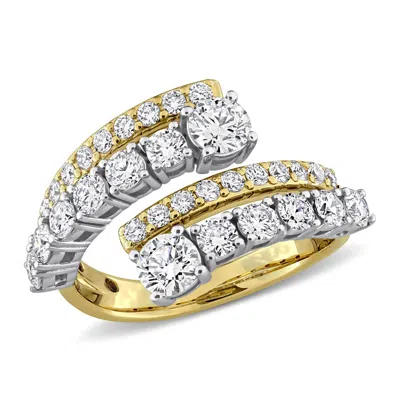 Created Forever 1 3/4ct Tw Lab-grwon Diamond Open Wrap Ring In 14k Two-tone Gold In Multi