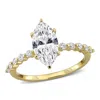 Created Forever 1 3/4ct Tw Marquise And Round-cut Lab Grown Diamond Engagement Ring In 14k Yellow Go In Yellow