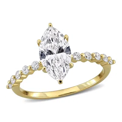 Created Forever 1 3/4ct Tw Marquise And Round-cut Lab Grown Diamond Engagement Ring In 14k Yellow Go