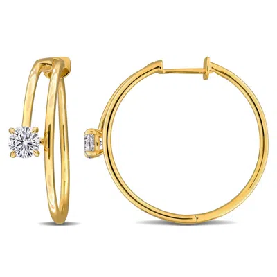 Created Forever 1 3/8 Ct Lab Grown Diamond Tw Hoop Earrings 14k Yellow Gold