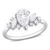 CREATED FOREVER 1 3/8CT TW MULTI-SHAPED LAB-GROWN DIAMOND CLUSTER ENGAGEMENT RING IN 14K WHITE GOLD