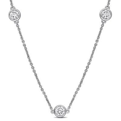 Created Forever 1 4/5 Ct Tw Lab-grown Diamond Station Necklace In 14k White Gold - 16.25 In In Metallic