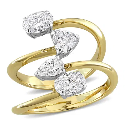 Created Forever 1 4/5ct Tw Multi-shape Lab-grown Diamond Bypass Ring In 14k Two-tone Gold