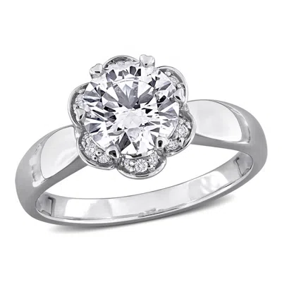 Created Forever 1 5/8ct Tw Lab-grown Floral Ring In 18k White Gold In Brown