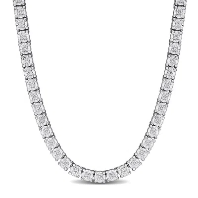 Created Forever 1 7/8 Ct Tw Lab-grown Diamond Tennis Necklace In Sterling Silver - 16 In In Transparent