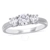 Created Forever 1ct Tw Lab-grown Diamond 3-stone Engagement Ring In 14k White Gold In White