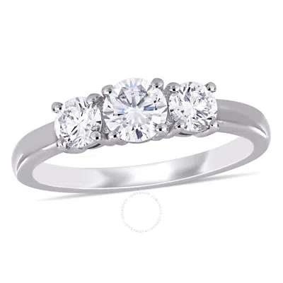 Created Forever 1 Ct Tw Lab Created Diamond 3-stone Engagement Ring In 14k White Gold