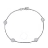 Created Forever 1 Ct Tw Lab-grown Diamond 4-stone Station Bracelet In 14k White Gold - 7.25 In In White