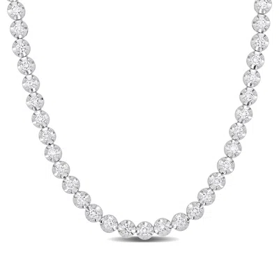 Created Forever 10 4/5ct Tw Lab-grown Diamond Tennis Necklace 14k White Gold-17 In