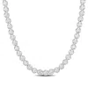 Created Forever 10 4/5ct Tw Lab-grown Diamond Tennis Necklace 14k White Gold-17 In In Silver