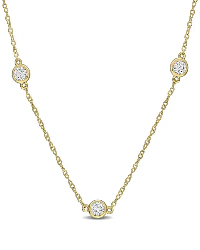 Created Forever 1.00 Ct. Tw. Lab-grown Diamond Plated Silver Necklace In Multi