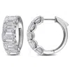 Created Forever 10ct Tw Octagon Cut Lab-grown Diamond Hoop Earrings In 14k White Gold