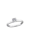 Created Forever 10k White Gold Lab Grown Diamond Solitaire Ring In Metallic