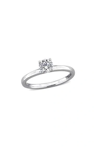 Created Forever 10k White Gold Lab Grown Diamond Solitaire Ring In Metallic