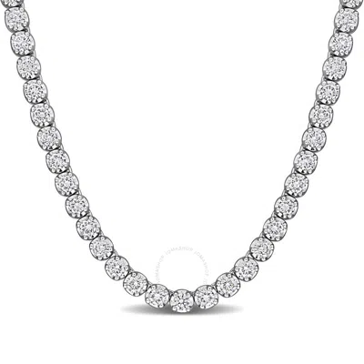 Created Forever 11 7/8ct Tw Lab-grown Diamond Tennis Necklace In 14k White Gold - 17 In