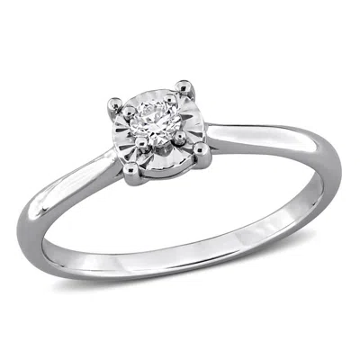 Created Forever 1/10ct Tw Lab Grown Diamond Enagement Ring In Sterling Silver In Brown
