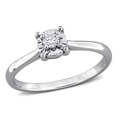 Created Forever 1/10ct Tw Lab Grown Diamond Enagement Ring In Sterling Silver In ["white"]