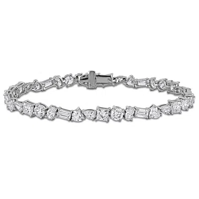 Created Forever 12 1/2ct Tw Multi-shape Lab-grown Diamond Tennis Bracelet In 18k White Gold - 7.5 In In Metallic