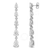 Created Forever 12 1/3ct Tw Pear And Round-cut Lab-grown Drop Earrings In 14k White Gold In White