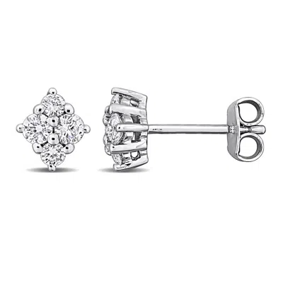 Created Forever 1/2 Ct Lab Grown Diamond Tw Fashion Post Earrings Silver In Metallic