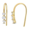 CREATED FOREVER CREATED FOREVER 1/2 CT TGW LAB CREATED DIAMOND HOOK EARRINGS IN 18K YELLOW GOLD PLATED STERLING SILV