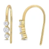 Created Forever 1/2 Ct Tgw Lab Created Diamond Hook Earrings In 18k Yellow Gold Plated Sterling Silv In Yellow