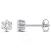 CREATED FOREVER CREATED FOREVER 1/2 CT TW LAB CREATED DIAMOND HEXAGON STUD EARRINGS IN 14K WHITE GOLD