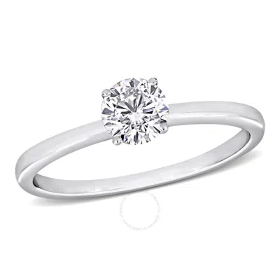 Created Forever 1/2ct Tdw Lab-created Diamond Solitaire Engagement Ring In 14k White Gold In Metallic