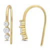 Created Forever 1/2ct Tw Lab-grown Diamond 3-stone Hook Earrings In 18k Yellow Gold Plated Sterling Silver In Silver