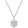 Created Forever 1/2ct Tw Lab Grown Diamond Pendant With Chain In Sterling Silver In Metallic