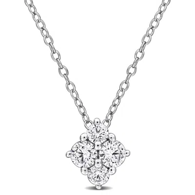 Created Forever 1/2ct Tw Lab Grown Diamond Pendant With Chain In Sterling Silver In Metallic