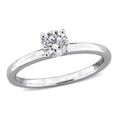 Created Forever 1/2ct Tw Lab-grown Diamond Solitaire Engagement Ring In 10k White Gold In Silver