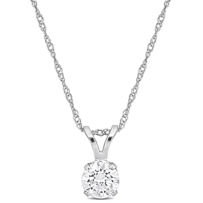 Created Forever 1/2ct Tw Lab-grown Diamond Solitaire Necklace 14k White Gold-17 In