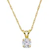 CREATED FOREVER CREATED FOREVER 1/2CT TW LAB-GROWN DIAMOND SOLITAIRE PENDANT WITH 14K YELLOW GOLD CHAIN - 17 IN