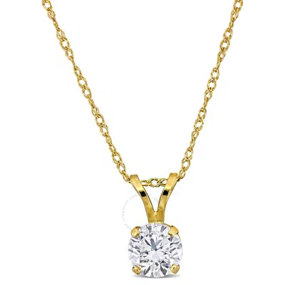 Created Forever 1ct Tw Lab-grown Diamond Solitaire Necklace 14k Yellow Gold-17 In