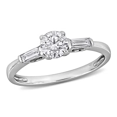 Created Forever 1/2ct Tw Lab-grown Diamond Three-stone Engagement Ring In 14k White Gold In Brown