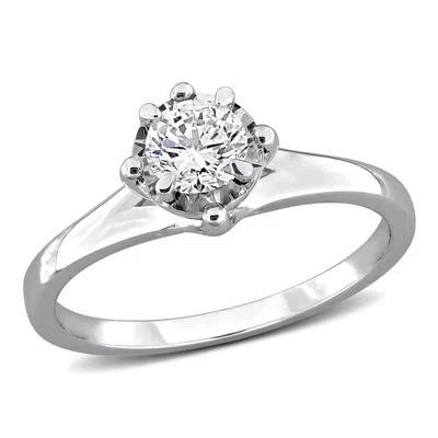 Created Forever 1/2ct Tw Lab-grown Diamond Solitaire Engagement Ring In Sterling Silver In ["white"]
