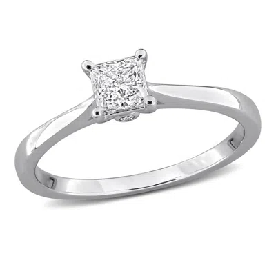 Created Forever Princess Cut Lab Grown Diamond Solitaire Ring In Metallic