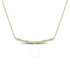 CREATED FOREVER CREATED FOREVER 1/3 CT TGW LAB CREATED DIAMOND BAR PENDANT WITH CHAIN IN 18K YELLOW GOLD PLATED STER