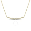 Created Forever 1/3 Ct Tgw Lab Created Diamond Bar Pendant With Chain In 18k Yellow Gold Plated Ster In Yellow