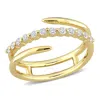 CREATED FOREVER CREATED FOREVER 1/3 CT TGW LAB CREATED DIAMOND COIL RING 1IN 18K YELLOW GOLD PLATED STERLING SILVER