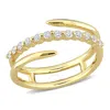 Created Forever 1/3 Ct Tgw Lab Created Diamond Coil Ring 1in 18k Yellow Gold Plated Sterling Silver In Yellow