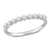CREATED FOREVER CREATED FOREVER 1/3 CT TGW LAB CREATED DIAMOND SEMI-ETERNITY RING IN PLATINUM PLATED STERLING SILVER