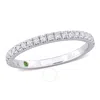 CREATED FOREVER CREATED FOREVER 1/3CT TDW LAB-CREATED DIAMOND AND TSAVORITE ACCENT SEMI-ETERNITY IN 14K WHITE GOLD