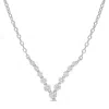 Created Forever 1/3ct Tdw Lab-grown Diamond Graduated V Necklace Sterling Silver Silver In White