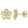 Created Forever 1/3ct Tw Lab-grown Diamond Flower Stud Earrings In 14k Yellow Gold - 7.25 In