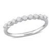 Created Forever 3/5 Ct Tgw Lab Created Diamond Semi-eternity Ring In Platinum Plated Sterling Silver In White
